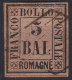 ROMAGNE 1859 5 BAJOCCHI VIOLETTO N.6 USATO BEN MARGINATO CERT. CAFFAZ - Romagne