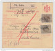 Yugoslavia Kingdom SHS Parcel Card - Sprovodni List 1930 Vel. Lasce To Crikvenica Bb160516 - Andere & Zonder Classificatie