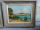 Paire De Tableaux Marine Porquerolles L'Oustaou De Diou Signés V. Bernard Ca1950 - Oelbilder