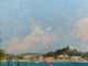 Delcampe - Paire De Tableaux Marine Porquerolles L'Oustaou De Diou Signés V. Bernard Ca1950 - Oils