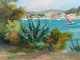 Delcampe - Paire De Tableaux Marine Porquerolles L'Oustaou De Diou Signés V. Bernard Ca1950 - Oils