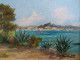 Delcampe - Paire De Tableaux Marine Porquerolles L'Oustaou De Diou Signés V. Bernard Ca1950 - Olii