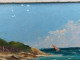 Delcampe - Paire De Tableaux Marine Porquerolles L'Oustaou De Diou Signés V. Bernard Ca1950 - Huiles