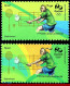 Ref. BR-OLYM-E08 BRAZIL 2015 - OLYMPIC GAMES, RIO 2016,BADMINTON, STAMPS 1ST & 4TH SHEET, MNH, SPORTS 2V - Bádminton