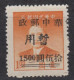 CENTRAL CHINA 1949 - China Empire Postage Stamp Surcharged - Zentralchina 1948-49