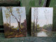 Paire De Petits Tableaux Paysages Animés École De Barbizon XIXème - Oils