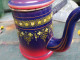 Delcampe - Rare Verseuse Cafetière Chocolatière Émaillée B.B Violet Foncé Dégradé Rouge - Andere & Zonder Classificatie