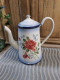 Ancienne Cafetière Émaillée Décor Fleurs Roses - Andere & Zonder Classificatie