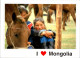 2-10-2023 (3 U 6) Mongolia (posted To Australia) 1997 - Peoles & Horse (light Fold In Center) - Mongolia