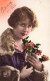 FÊTES ET VOEUX - Bonne Fête - Jeune Femme Tenant Des Fleurs - Colorisé - Carte Postale Ancienne - Autres & Non Classés