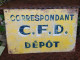 Ancienne Plaque Correspondant Dépôt Chemins De Fer Départementaux - Trains And Planes