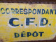 Ancienne Plaque Correspondant Dépôt Chemins De Fer Départementaux - Treinen & Vliegtuigen