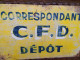 Ancienne Plaque Correspondant Dépôt Chemins De Fer Départementaux - Züge & Flugzeuge