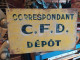 Ancienne Plaque Correspondant Dépôt Chemins De Fer Départementaux - Trains And Planes