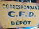 Delcampe - Ancienne Plaque Correspondant Dépôt Chemins De Fer Départementaux - Trains & Avions