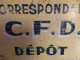 Delcampe - Ancienne Plaque Correspondant Dépôt Chemins De Fer Départementaux - Treinen & Vliegtuigen