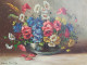 Tableau Bouquet De Fleurs Printanières Signé Louis Andrey - Oelbilder
