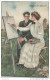 Clarence L. Underwood: Lovers Of Beauty Old Vintage Postcard Travelled 1914 Vrbanja To Zagreb Bb151105 - Underwood, Clarence F.