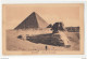 Le Caire, Sphinx Et Pyramides Old Postcard Posted 191? Alexandria Pmk B210220 - Sfinge