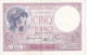 BILLETE DE FRANCIA DE 5 FRANCS DEL 20-7-1939 VIOLET EN CALIDAD EBC (XF) (BANKNOTE) - 5 F 1917-1940 ''Violet''