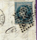 1870 TIMBRE EMPIRE Oblit. Gr. Ch. Lyon Deriaz  Audra Pour Melon Banque à Monptellier Hérault V.SCANS - 1849-1876: Klassik