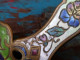 Delcampe - Ancien Bougeoir à Main Laiton Email Cloisonné Art Nouveau - Candeleros, Candelabros Y Palmatorias