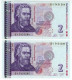 Bulgaria 2x2 Leva 2005 Consecutivi P115b UNC(B/1-34 - Bulgarie