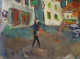 Roland DUBUC : Rue De Trouville Vers La Mer, Huile Sur Toile Signée - Oleo