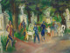 Roland DUBUC : Jardin Des Tuileries, Huile Sur Toile Signée - Olieverf