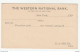 The Western National Bank Preprinted Postal Stationery Postcard Not Posted B210210 - ...-1900