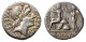 AR Denarius Of C. Malleolus, A. Albinus Sp.f. And L. Caecilius Metellus 96 BC., Roman Republic, Roma Seated On Pile Of S - Repubblica (-280 / -27)
