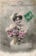PHOTOGRAPHIE - Portrait - Femme - Doux Souvenir - Colorisé - Carte Postale Ancienne - Photographie