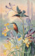 FLEURS - Fleurs Et Colibris Au Bords D'un étang - Carte Postale Ancienne - Blumen