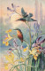 FLEURS - Fleurs Et Colibris Au Bords D'un étang - Carte Postale Ancienne - Fleurs