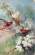 FLEURS - Rouges Gorges Près De Fleurs Blanches - Carte Postale Ancienne - Flowers