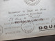 Frankreich 8.6.1949 Dienstumschlag Mairie Du Douai (Nord) Necessite De Fermer Le Maire / Rep. Francaise Ville De Douai - Covers & Documents