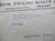 Polen 1926 Umschlag Bank Zwiazku Spolek Zarobkowyach Poznan / Posen Einschreiben Gest. R-Zettel Poznan 1. - Lettres & Documents