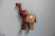 Figurine Animal Eléphant En Bois Sculpté Beige-brun Du Maroc Artisanat Traditionnel Africain - Art Africain