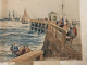 Delcampe - GRAVURE? Entrance To Calais Harbour And Pier, 1891 PAR HARDY ENTREE DANS LE PORT - Estampes & Gravures