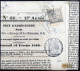 Cover 1859, Giornale "L'Univers" Del 16.2 Affrancato Con 10 C. Nero, Firmato Emilio Diena, Cert. Bolaffi, Sass. 5 / 1300 - Modène