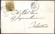 Cover 1858, Lettera Del 5.8.1858 Da Fermo A Tolentino, Affrancata Con 3 Baj. Giallo Paglia Chiaro, Bordo Di Foglio In Al - Kerkelijke Staten