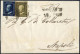 Cover 1859, Lettera Del 16.4.1859 Da Messina A Napoli, Affrancata Con 1 Grano Bruno Oliva, II Tavola, Carta Di Napoli +  - Sicilië