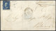 Cover GIARDINI, Ovale C.f. Ben Impresso Su Lettera Del 15.4.1859 Per Palermo, Affrancata Con 2 Grana Azzurro Vivo, I Tav - Sicilia