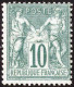 ** 1876, Sage 10 C. Vert Type I Neuf Avec Gomme Originale Intact, Très Fraiche Et Jolie (Mi. 60 I, Yv. 65, € 1.200+). - Autres & Non Classés