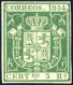 * 1854, 5 Reales Grün, Ungebrauchtes Exemplar Mit Voller Originalgummierung Und Leichter Falzspur, Ringsum Gut Gerandet, - Other & Unclassified