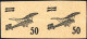 (*) 1922, Aufdruckproben In Schwarz, Ungezähntes Paar 50 Ha Auf Papier Ohne Gummi, Attest Holcombe, Waagrechter Bug, Mi. - Autres & Non Classés