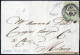 Cover Zogno, (LOV Punti 11) Lettera Del 16.11.1856 Per Milano Affrancata Con 15 Cent. Verde E Nero Tipografico, Firmata  - Lombardije-Venetië