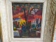 Ancien Tableau Terrasse De Restaurant Animée Fauvisme Signé - Oils