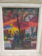 Delcampe - Ancien Tableau Terrasse De Restaurant Animée Fauvisme Signé - Oils