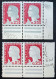 1960 - Y&T N° 1263 Marianne De Decaris - 2 Blocs De Paire Avec Coin De Feuille - VARIÉTÉS (décalage + Trait) - Neuf** - 1960 Marianne Van Decaris
